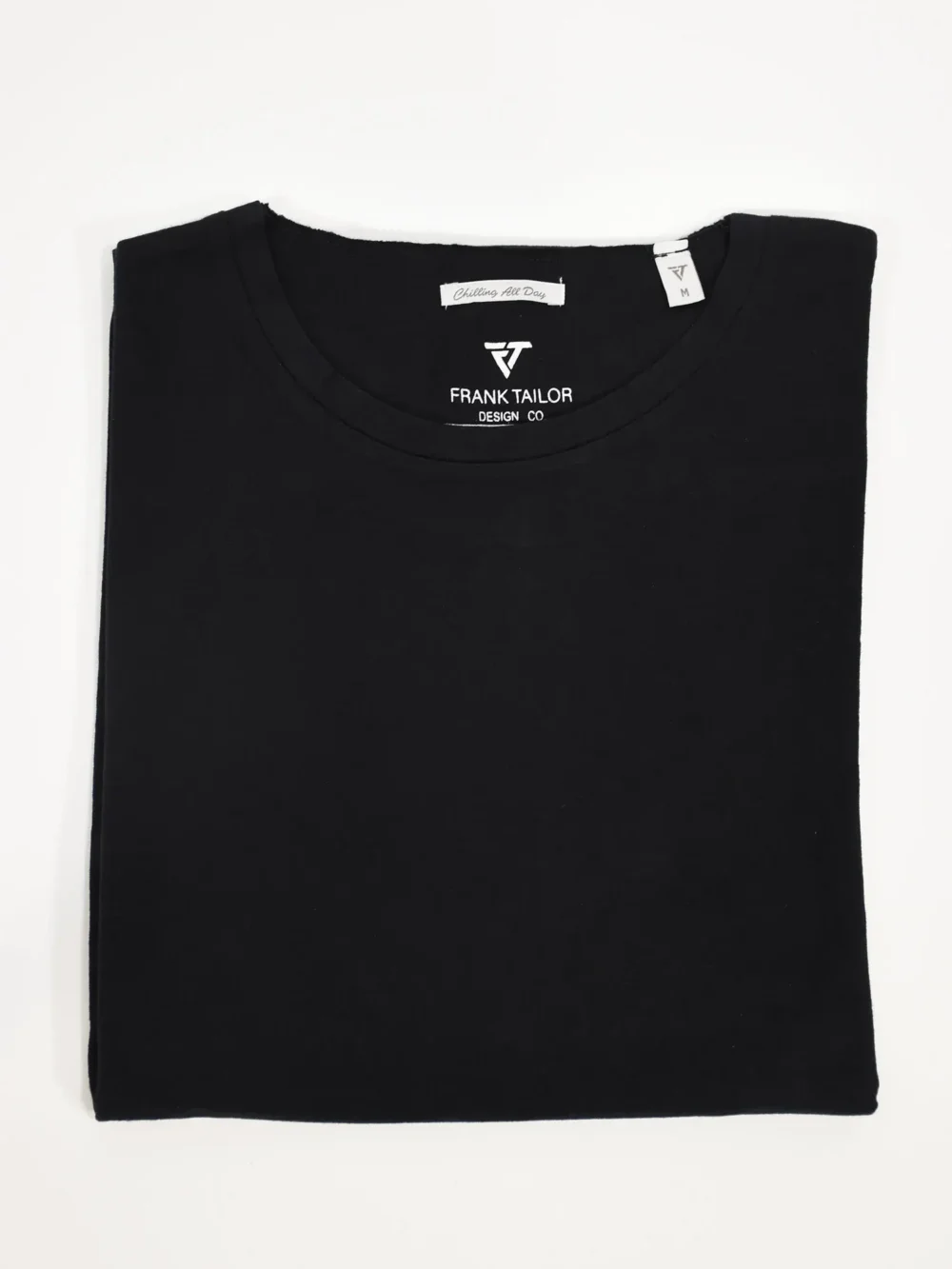 T-shirt μονόχρωμο με τελείωμα χωρίς ραφή FRANK TAILOR – Μαύρο